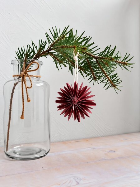 Noordliving Papírová ozdoba Simple Snowflake - Wine Red NL139