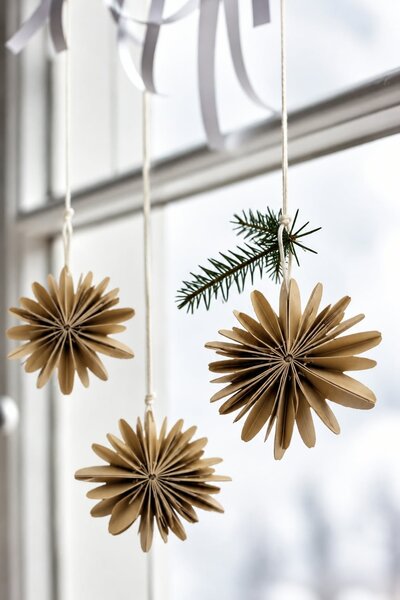 Noordliving Papírová ozdoba Simple Snowflake - Coffee NL140
