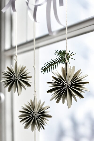 Noordliving Papírová ozdoba Simple Snowflake - Warm Grey NL141