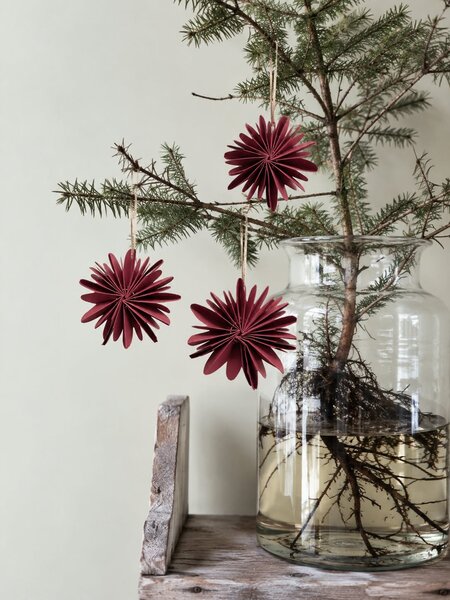 Noordliving Papírová ozdoba Simple Snowflake - Wine Red NL139