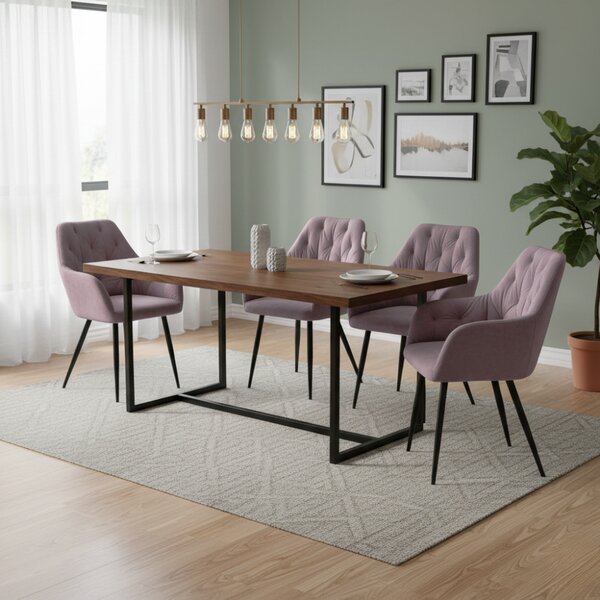 Designové křeslo, růžová Velvet látka, VERIO NEW