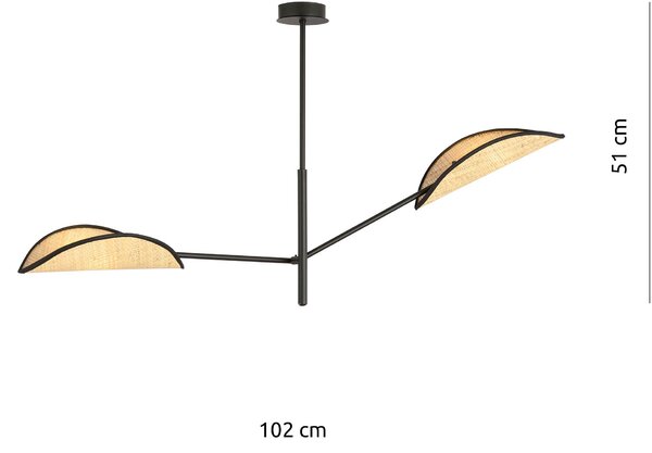 Emibig Vene stropní světlo 2x10 W černá-béžová 1160/2