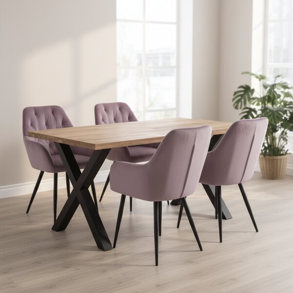 Designové křeslo, růžová Velvet látka, VERIO NEW