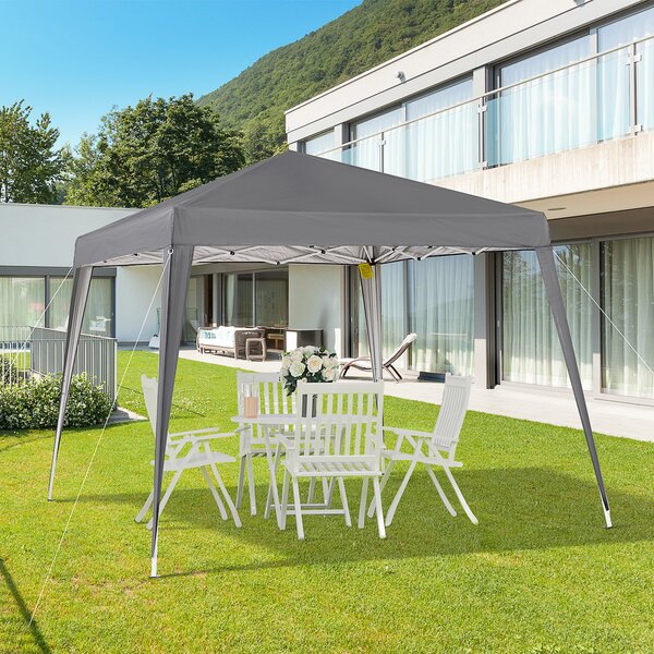 Outsunny Skládací Pavilon 2,4x2,4m s Ochranným UV Filtr, Party Stan včetně Tašky pro Zahradu a Balkon - Šedý | Aosom