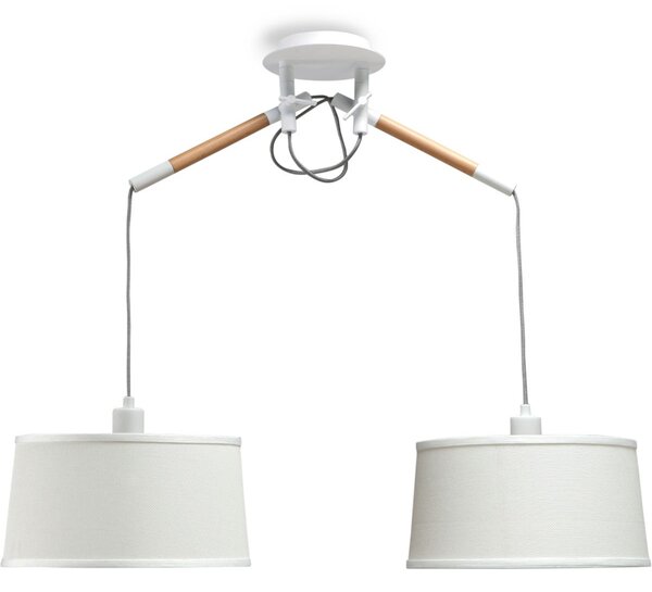 Mantra 4930 Nordica, bílé závěsné svítidlo 2x E27, prům. 33cm