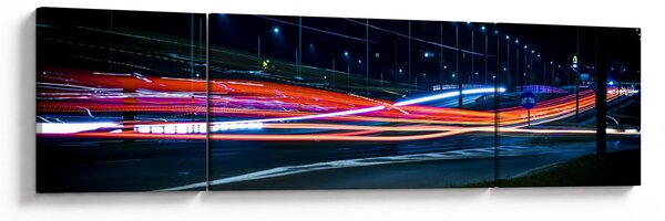 Obraz nočního města (170x50 cm)