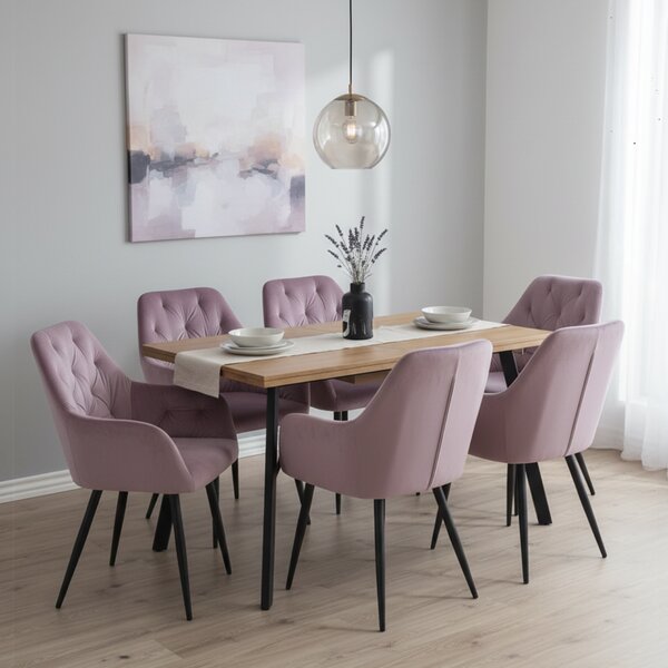 Designové křeslo, růžová Velvet látka, VERIO NEW