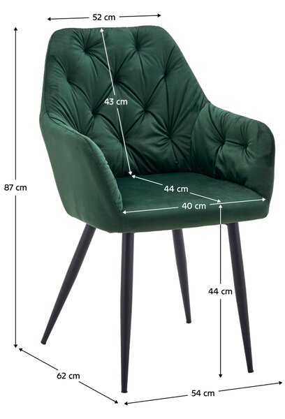 Designové křeslo, tmavě zelená Velvet látka, VERIO NEW