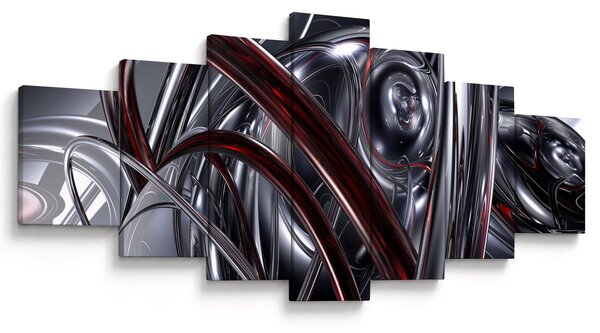 Obraz šedé abstrakce (210x100 cm)