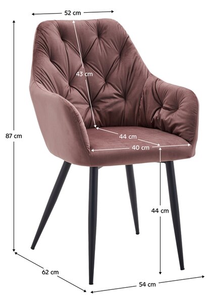 Designové křeslo, tmavě růžová Velvet látka, VERIO NEW