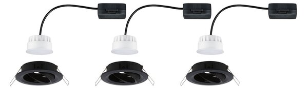 Paulmann 94471 LED Coin Nova round, kulatá bodovka v černé úpravě, 3x6W LED 2700K, prům.8,4cm