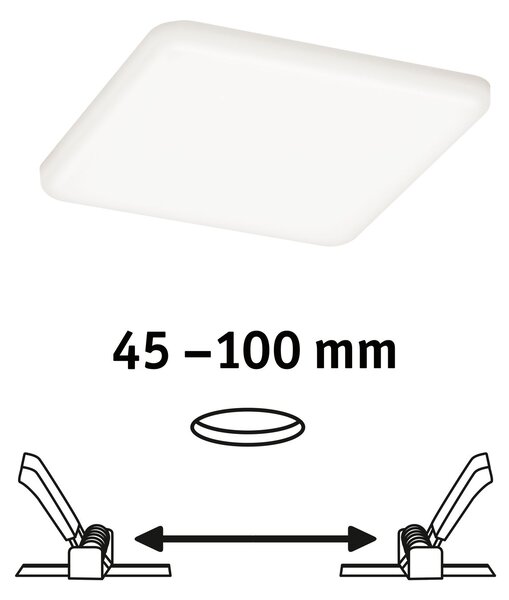 Paulmann 92397 Veluna VariFit, hranaté zápustné svítidlo, 8,5W LED 4000K, 12,5x12,5cm, IP44