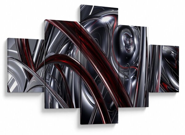 Obraz šedé abstrakce (125x70 cm)