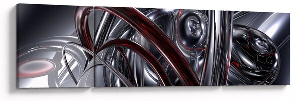 Obraz šedé abstrakce (170x50 cm)