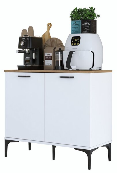 Komoda Jette 90 (ořech + bílá). Akce -26%
