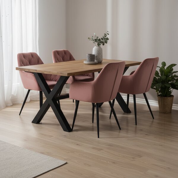 Designové křeslo, tmavě růžová Velvet látka, VERIO NEW