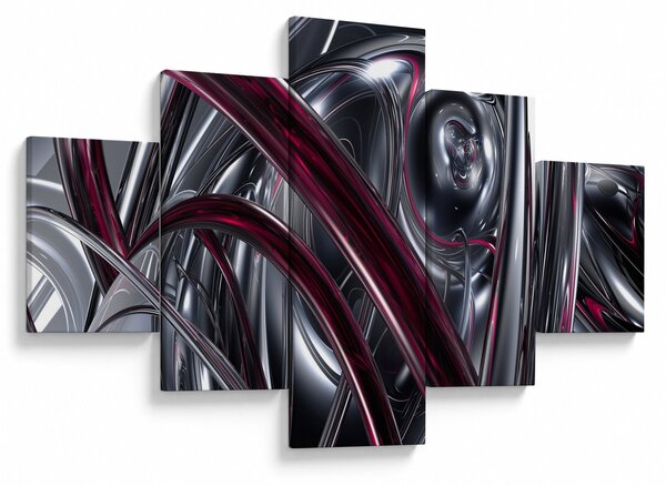 Obraz šedé abstrakce (125x70 cm)