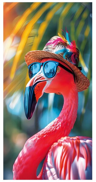 PLÁŽOVÁ OSUŠKA Z MIKROVLÁKNÁ FLAMINGO2 100X180 CM VZOROVANÁ