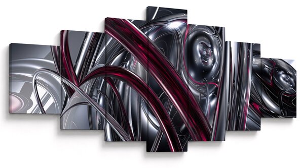 Obraz šedé abstrakce (210x100 cm)