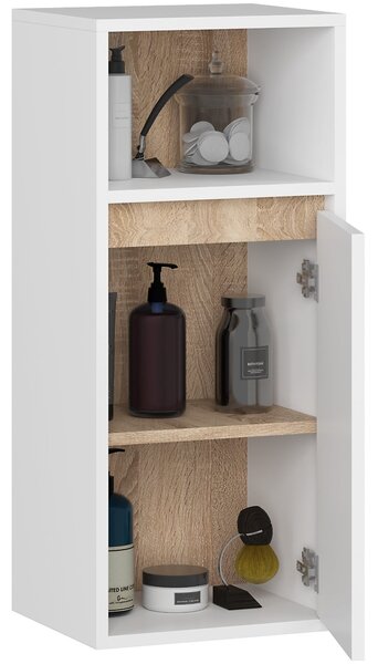 Ak furniture Závěsná koupelnová skříňka VAMI 35 cm bílá/dub sonoma