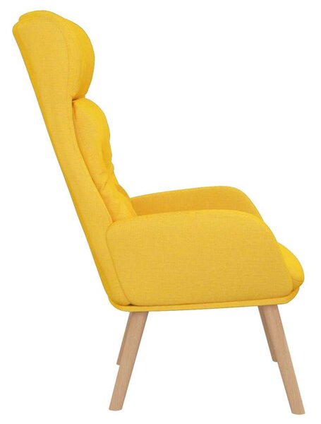 Relaxační křeslo hořčicově žluté textil 341297