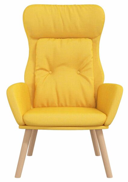 Relaxační křeslo hořčicově žluté textil 341297