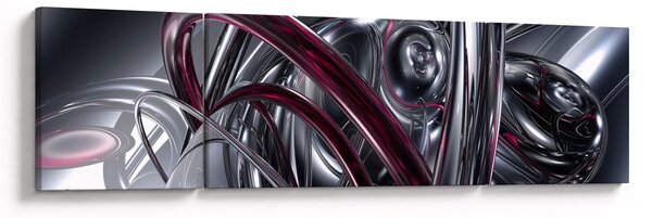 Obraz šedé abstrakce (170x50 cm)