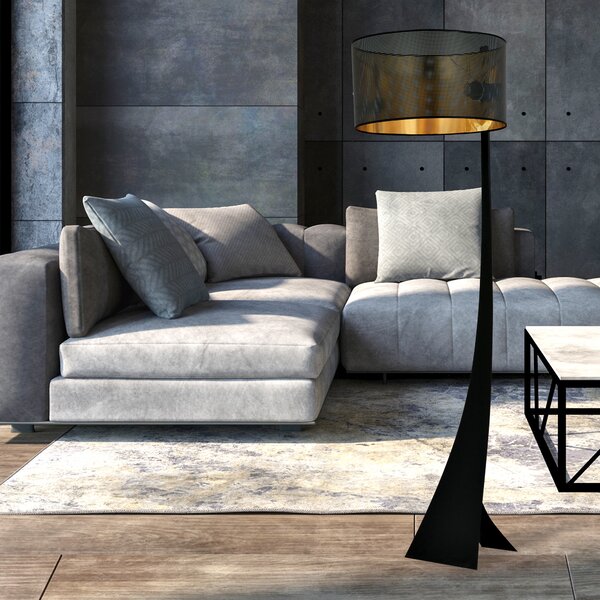 Emibig Estrella stojací lampa 1x15 W černá-zlatá 1156/LP1