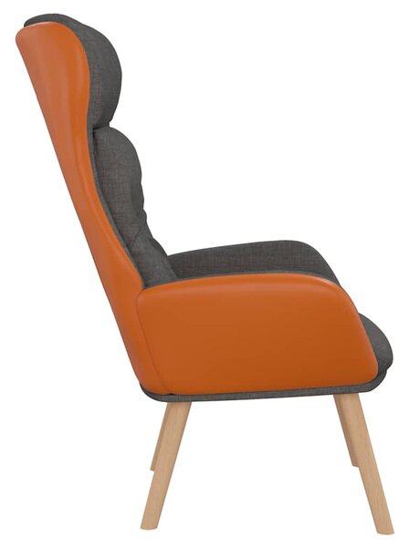 Relaxační křeslo tmavě šedé textil a PVC 341302