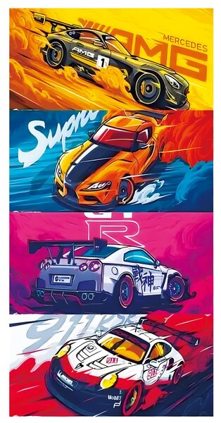 PLÁŽOVÁ OSUŠKA Z MIKROVLÁKNÁ CARS 100X180 CM VZOROVANÁ
