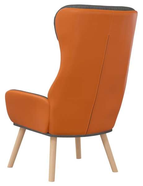 Relaxační křeslo tmavě šedé textil a PVC 341302