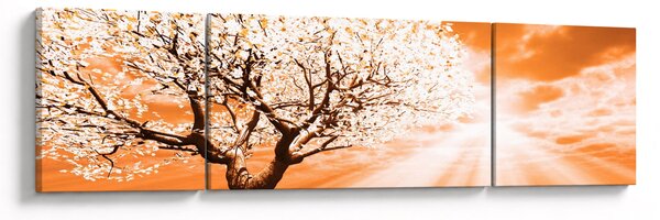 Oranžový obraz stromu (170x50 cm)