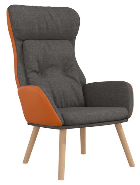 Relaxační křeslo tmavě šedé textil a PVC 341302