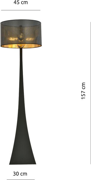 Emibig Estrella stojací lampa 1x15 W černá-zlatá 1156/LP1