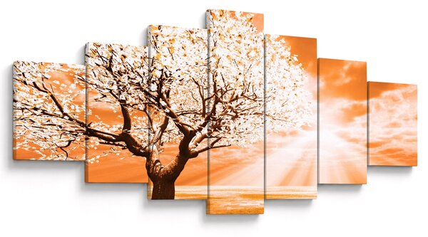 Oranžový obraz stromu (210x100 cm)