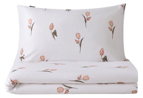 XPOSE® Bavlněné Renforcé povlečení TULIPÁNY DUO - hnědé