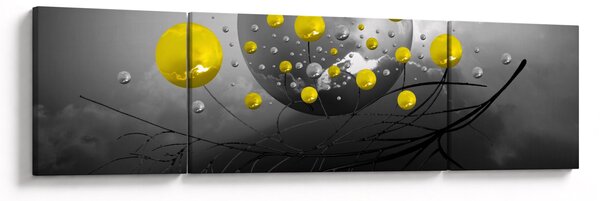 Obraz - žluté abstraktní koule (170x50 cm)