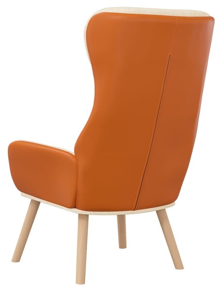 Relaxační křeslo krémové textil a PVC 341303