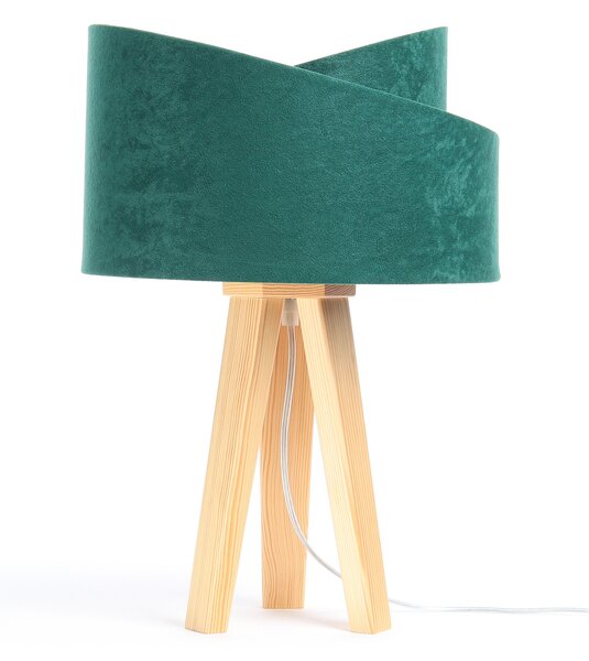 BPS koncept Stolní lampa GALAXY zelená, 1xE27, v. 45 cm Barva základny: Bílé dřevo