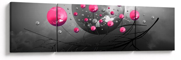 Obraz růžových abstraktních koulí (170x50 cm)