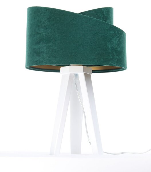 BPS koncept Stolní lampa GALAXY zelená, 1xE27, v. 45 cm Barva základny: Bílé dřevo