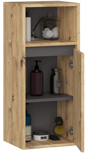 Ak furniture Závěsná koupelnová skříňka VAMI 35 cm dub artisan/šedý grafit