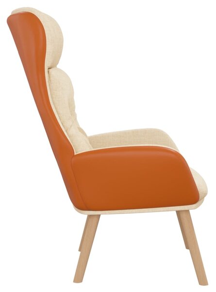 Relaxační křeslo krémové textil a PVC 341303