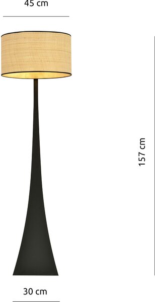 Emibig Estrella stojací lampa 1x15 W černá-béžová 1157/LP1