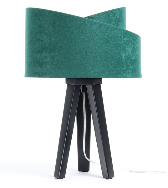 BPS koncept Stolní lampa GALAXY zelená, 1xE27, v. 45 cm Barva základny: Bílé dřevo