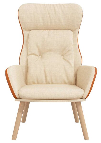 Relaxační křeslo krémové textil a PVC 341303