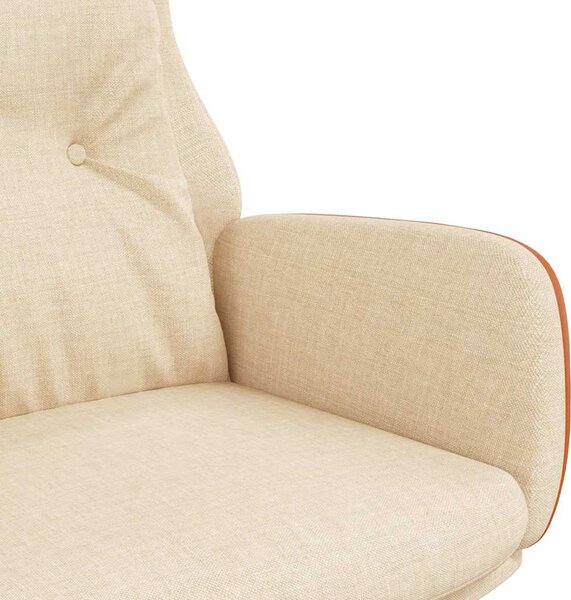 Relaxační křeslo krémové textil a PVC 341303