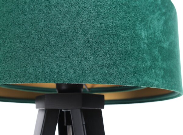 BPS koncept Stolní lampa GALAXY zelená, 1xE27, v. 45 cm Barva základny: Bílé dřevo