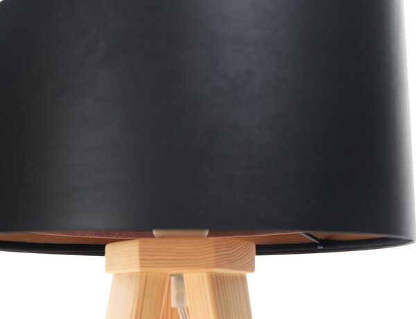 BPS koncept Stolní lampa GALAXY černý semiš, 1xE27, v. 45 cm Barva základny: Bílé dřevo
