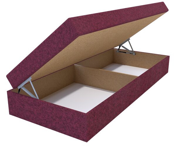 Válenda 90x200 cm celočalouněná vínová s úložným prostorem